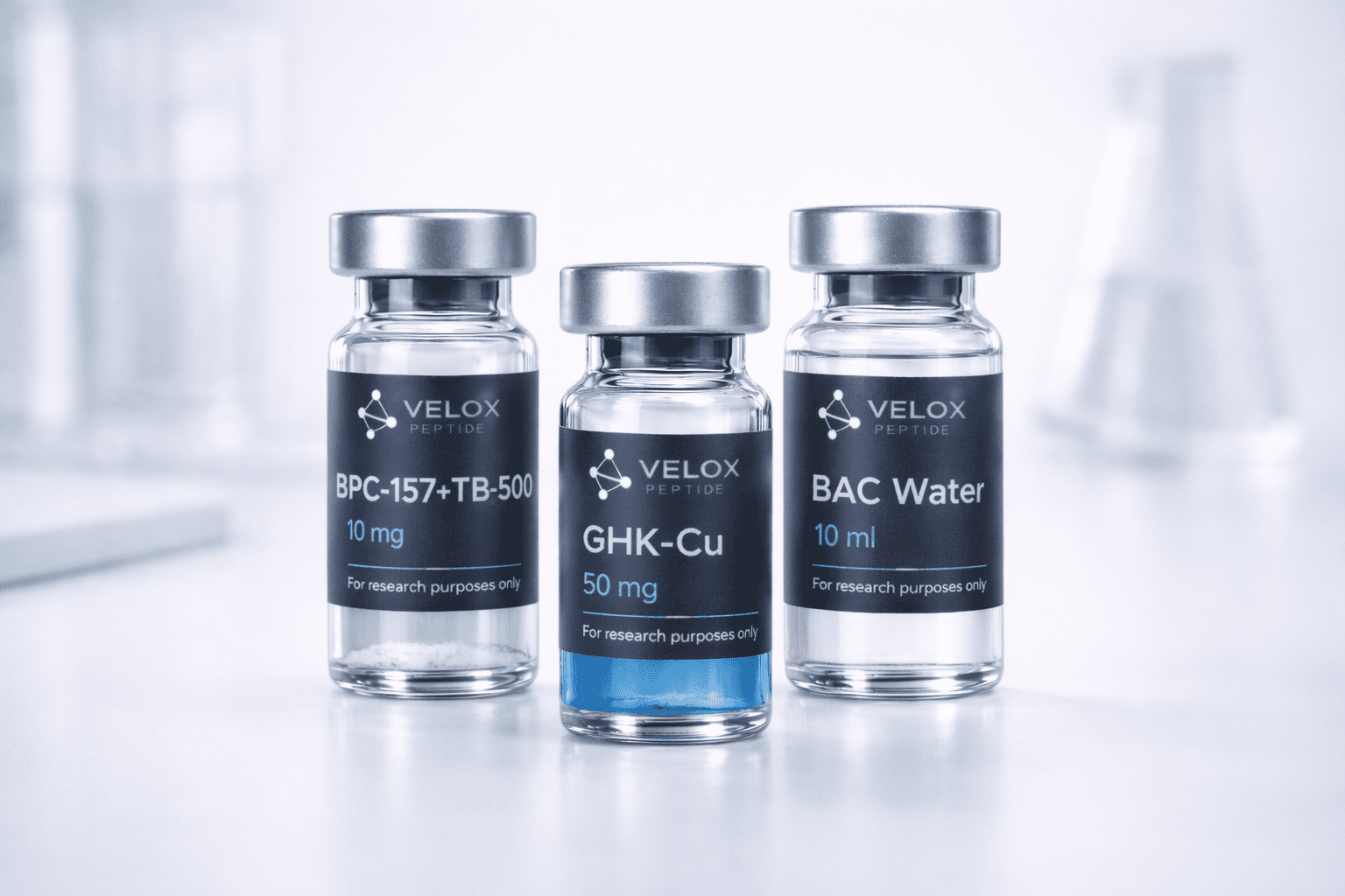 Advanced Healing Stack (BPC-157 + TB-500 + GHK-Cu) – 99.0% purity research peptide
